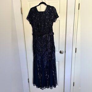 Navy Formal / Prom Sequin Dress Size 14